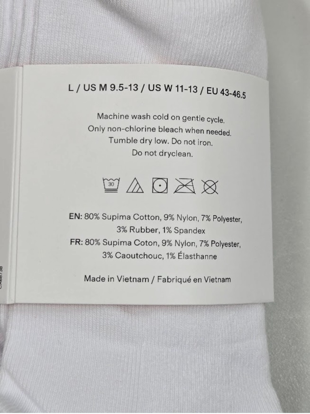 NWT QUINCE 4 Pack Everyday Cotton Solid Ankle Socks White 8218 - Picture 7 of 9
